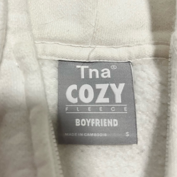 TNA Cozy Fleece Boyfriend Zip Hoodie white - Picture 3 of 3